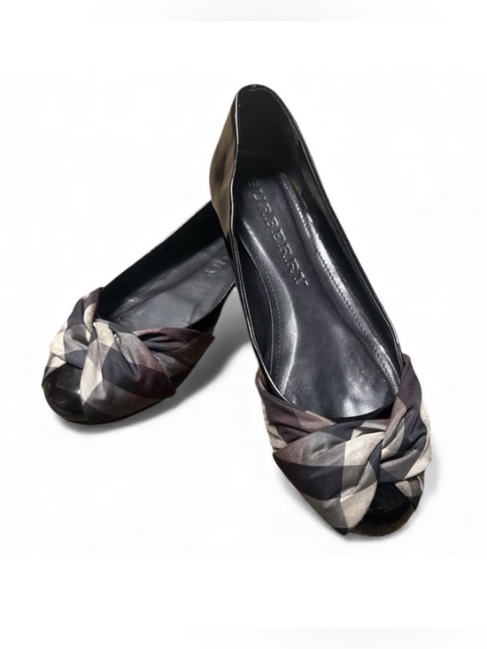 Burberry Shoes - Burberry Black Plaid Knot-Front Ballet Flats